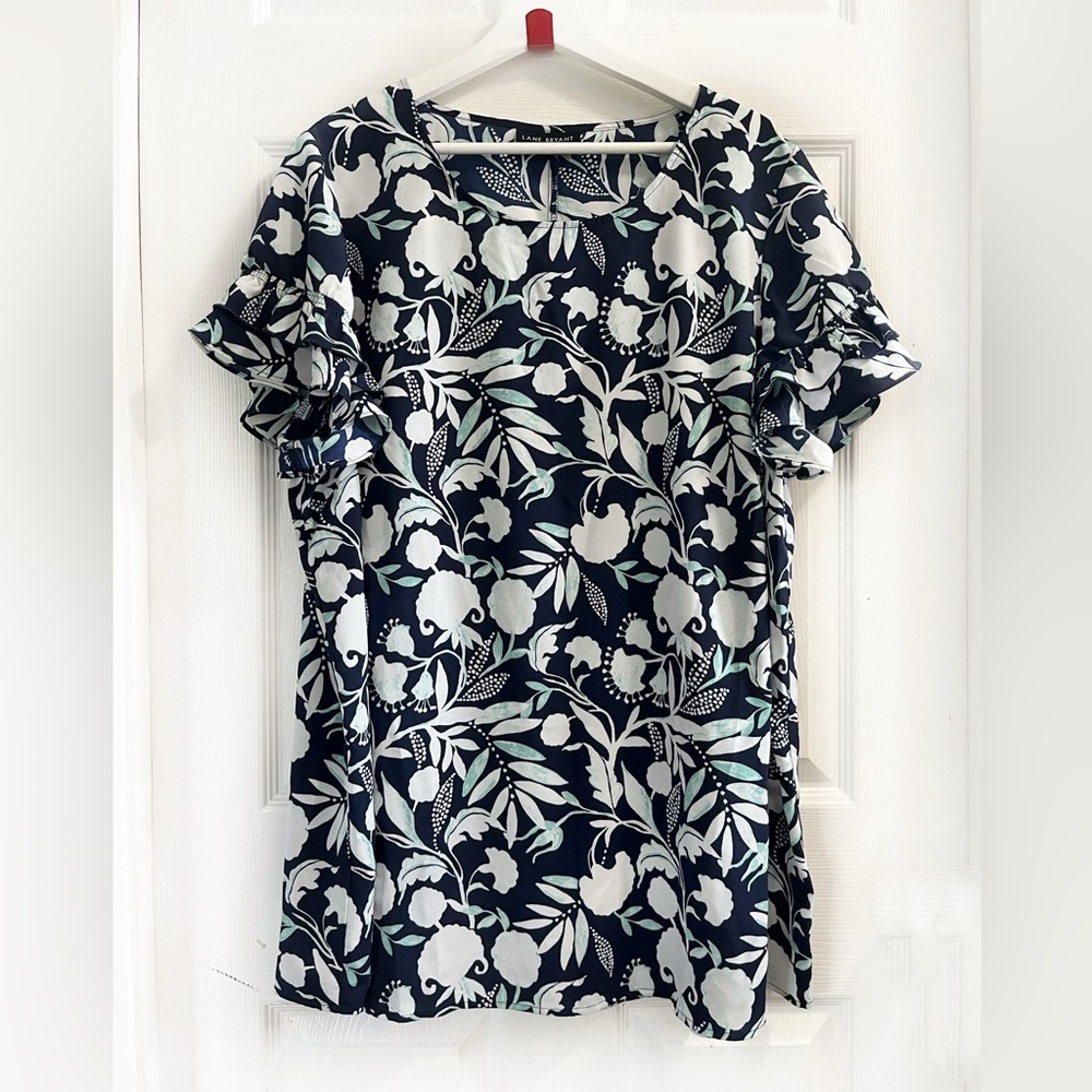 LINE BRYANT Floral Women’s Short Sleeve Top Blouse Sz 20L‎
